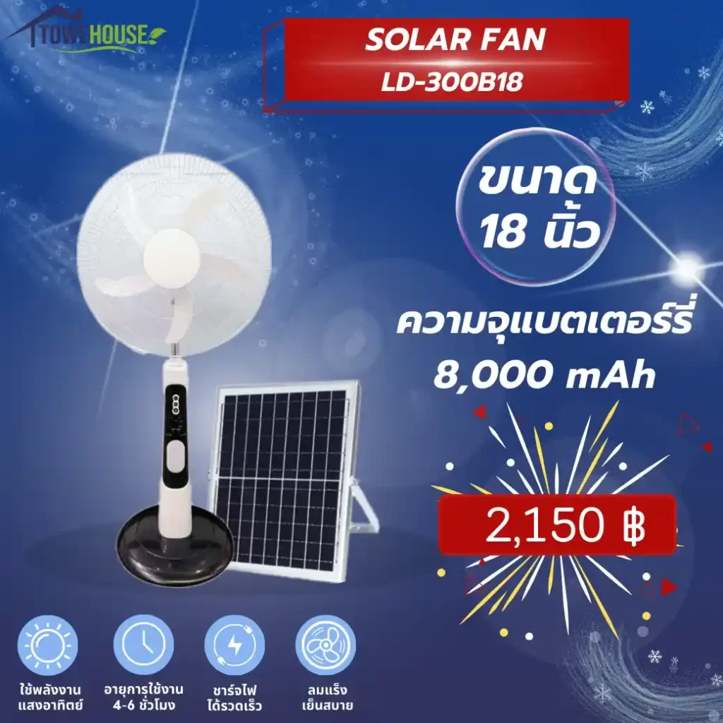 SOLAR FAN LD-300B18 18นิ้ว